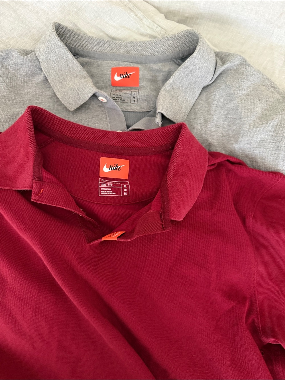 TWO “The NIKE Shirt” Nike Golf Polo Shirt with Stiff Collar. Cotton dri fit  XL